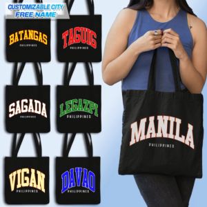 Transfer it Flat black tote bag Best tourist spots High quality perfect for souvenirs & gift