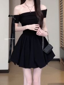 ZHENMANZI | Off-Shoulder Black Summer Short Dress