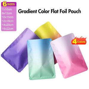 100pcs Open Top Matte Gradient Color Flat Foil Pouch Heat Sealable Coffee Drip Bag Single Packaging