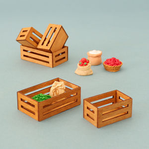 Mô Hình Nhà Bếp Bằng Gỗ DIY Miniature Kitchen Dollhouse Wood Box Model Decorative Accessories Handmade Scene Basket