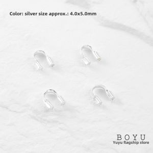 18K Gold Plated Real Pearl U-Shaped Buckle DIY Bracelet Necklace Silver Connector Horse Hoof End Clip Fashion Jewelry Accessories