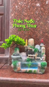 (TẶNG KÈM NGƯ ÔNG) Thác Nước Phong Thuỷ Tiểu Cảnh Non Bộ để bàn 33