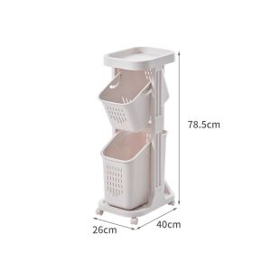 Multi-Functional Dirty Laundry Basket with Wheels Home Use Clothes Storage Basket Balcony Free Standing Rack for Laundry Organization