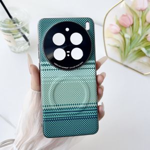 Ultra-Thin Soft Silicone Phone Case for Vivox200pro Wireless Charging Absorption Magnet Kevlar Pattern Protection Fashionable Personality