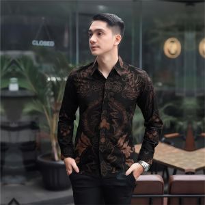 Batik Kantor Pria Lengan Panjang – Kemeja Batik Terbaru Elegan Bahan Katun | Adem Tidak Mudah Kusut