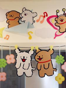 DIY งานฝีมือสัตว์หมากระดาษทอไม่ทอตกแต่งห้องเรียน ผ้าคลุมประตู ลายกราฟิก งานฝีมือสัตว์หมา วัสดุอื่นๆ