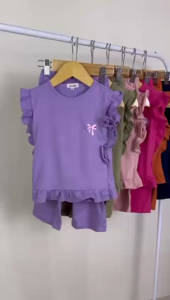 Setelan Anak Cewek Elisa Lucuna Warna Dustypink Size 1-5 Thn