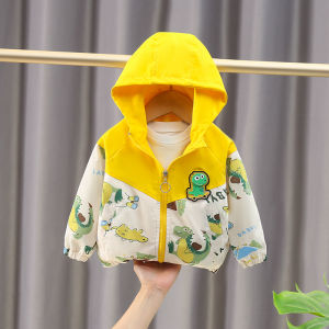 เสื้อแจ็คเก็ตมีฮู้ดสำหรับเด็กชาย ฤดูใบไม้ร่วง 2026 ใหม่ ขนาดเล็ก กลาง แจ็คเก็ตสไตล์เกาหลี แฟชั่น แจ็คเก็ตเด็ก ฤดูใบไม้ร่วง