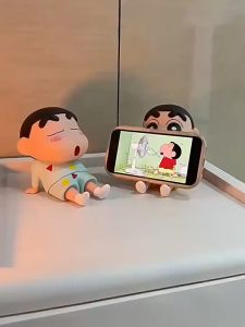 Crayon Shinchan Phone Holder Crayon Shinchan Figure Toys Pajangan Meja Lucu