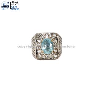 Natural Batu Permata Sky Blue Topaz Cutting Minimalis SBT08