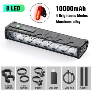 Bicycle Light Front With Taillight 25500Lumen Bike Light 10000mAh Flashlight USB Charging MTB Road Cycling Lamp Accessories