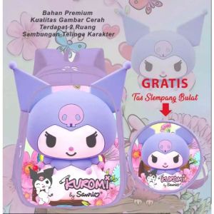 TAS ANAK SEKOLAH RANGSEL KARAKTER - KUROMI MY MELODY Untuk anak PAUD TKSD