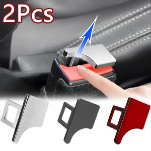 2Pcs Hidden Car Seat Safety Belt Alert Silence Buckle Clip Metal Insert Card Universal Auto Seat Buckle Car Accessories Interior