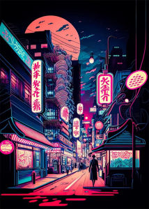 Bandai | Bộ Tranh Sơn Dầu Phong Cảnh Đô Thị Tokyo Neon Pop DIY Dành Cho Người Lớn Tranh Nghệ Thuật Anime Thẩm Mỹ Trên Vải Bố Trang Trí Nhà Cửa Quà Tặng