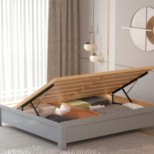 เตียงเก็บของไม้ขนาด มินิมอล ทันสมัย เตียงไม้มาพร้อมมีหัวเตียงเก็บของ โครงเตียงหนา แข็งแรงทนทาน ทนทานรับน้ำหนักได้ดี เตียงเก็บของขนาดใหญ่ เหมาะสำหรับบ้าน ห้องนอน และหอพัก มีให้เลือกหลายขนาดและหลายสี