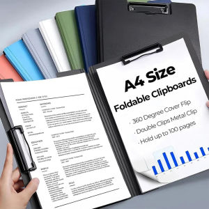 1pc A3/A4 File Folders Documents Organizer Clipboard With Cover Paper Folder For Business & School Stationery & Office Supplies