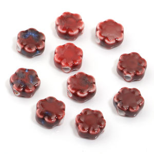 10Pcs/Lot Retro Daisy Glazed Ceramics Beads Loose Spacer Beads For Jewelry Making DIY Handmade Bracelet Necklace Accessories