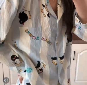 2222 M EASY ชุดนอนแขนยาวขายาวผู้หญิง เนื้อผ้าเส้นใยวิสโคสและผ้าฝ้าย นุ่ม ดูดความชื้นได้ดี สัมผัสสบาย ระบายอากาศได้ดี พร้อมส่งจากไทย