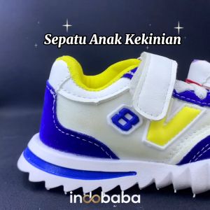 indobaba | Sepatu Sneakers Anak NON-LED Perempuan / Cewek / Laki Laki Bahan Elastis Terbaru Impor Size 21-25 S160