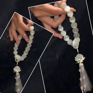 Lotus Heart Calming Handheld Cats Eye Stone Bracelet Traditional Chinese Hanfu Style Fashion Jewelry for Men And Women