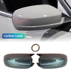 Pair Wing Side View Mirror Caps Rearview Mirror Cover Case Housing OX Horn Style For Dodge Charger 2011-2022
