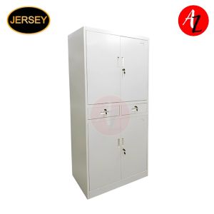 Jersey JS-G14 Beige Swing Metal Door Cabinet: 4 Swing Doors & 2 Drawers