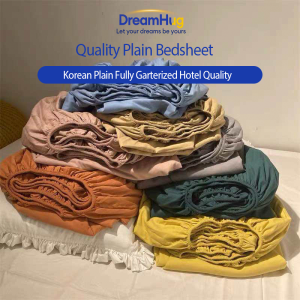 DreamHug 1 Pcs Fully Garterized Hotel Quality Plain Bedsheet Small /Single / Double / Queen / King(Pillowcase not included)