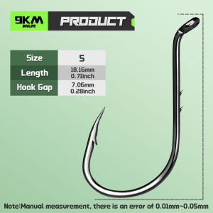 9KM DWLIFE | 9KM 50Pcs Baitholder Hooks Octopus Hook Fishing Worm Hooks for Saltwater Freshwater High Carbon Steel