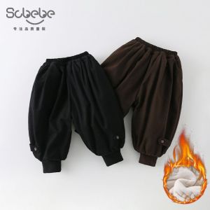 Thickened Fleece Lined Cotton Pants for Boys Sporty Warm Trousers Autumn Winter New Style AK1008 Childrens Clothing