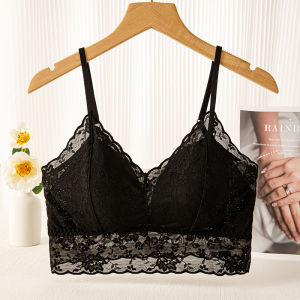 Miiow | White Lace Crop Top Womens Camisole Vest With Chest Pad Short Style Base Layer Tube Top Inner Wear Not Need To Wear Bra