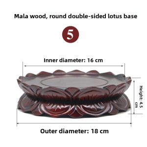 Buddha Statue Guanyin Lotus Seat Altar Offering Incense Burner Redwood Solid Wood round Wooden Ornament Real Wood Base