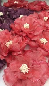 1pcs 10cm Organza Mesh Gauze Fabric Flower Patches for Sew Glue DIY Craft Fashion Wedding Applique