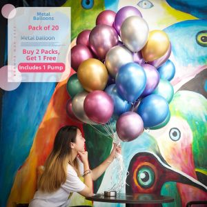 HUAFANGXISHI | Metal Shiny Balloons for Shooting Props
