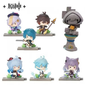 Genshin Impact Liyue Battlefield Heroes 7 Pieces (8-10 cm High) Perfect Gift for Christmas