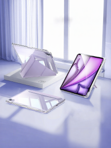 HANNUO | Vỏ Bọc Mica Trong Suốt Có Khe Chứa Bút Từ Cho iPad