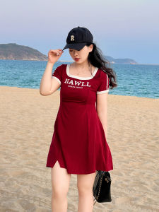 Fashionable High Elasticity Sporty Knitted Dress DM100 plus Size Summer New Style Casual Color Block Womens Dress