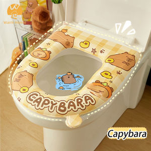 [Warm Homie] Cute Capybara Waterproof Soft Thickened EVA Toilet Seat Pad  Washable Removable Bathroom Toilet Seat