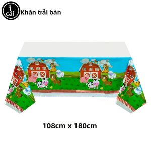 Khăn Trải Bàn Tiệc Hình Động Vật Trang Trại Có Thể Tái Sử Dụng Trang Trí Sinh Nhật Theo Chủ Đề Trang Trại Phong Cách Hiện Đại Chất Liệu Polyester Không Dệt Trang Trí Nhà Cửa & Ngoài Trời