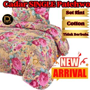 Cadar Fahim Single Bujang Patchwork Set 2 in 1 Material Cotton polyster Anti kedut Cadar Anak Bujang Set Berbaloi
