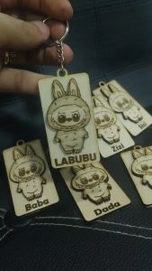Labubu Wooden 3D Keychain