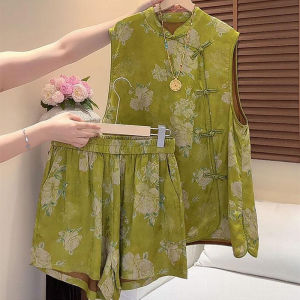 Shalldoer | Chinese Style Summer Set Blouse and Shorts