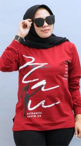 KAOS ZOLAQU TERBARU 2024 PAKAIAN WANITA LENGAN PANJANG ATASAN JUMBO OFFICIAL STORE AGEN RESMI MARUN
