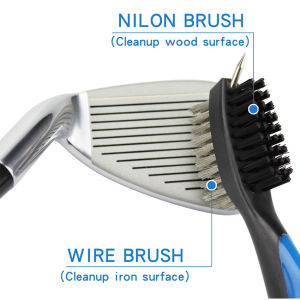 Golf Brush Sikat Stik Golf 2 Sisi Nylon Groove Cleaning Tool Untuk Membersihkan Tongkat Golf