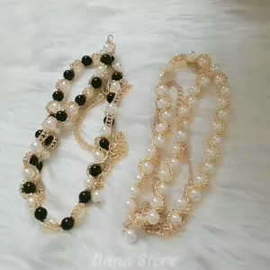 Thắt lưng dây xích chuỗi hạt ngọc đai váy nữ chuỗi ngọc móc xích kim loại