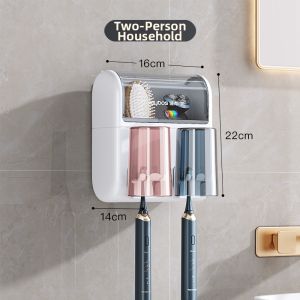 Joybos | Dust-proof Wall-Mounted Toothbrush Rack No Drill 1pc