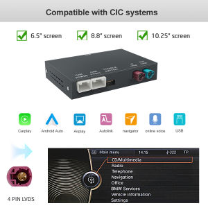 For BMW X5 X6 F15 F16 F85 F86 F70 E71 E72 G05 G06 NBT CIC EVO Wireless CarPlay support for Android Auto AirPlay mirroringcamera