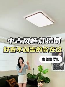 HUIPU ZHAOMING | Retro Walnut Wood Texture Eye-Protective Ceiling Light