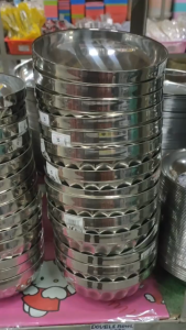 3-PCS STAINLESS STEEL BOWL DOUBLE LAYERED BOWL / RESTAURANT DINNING BOWL / ANTI-HEAT THICK BOWL TONY