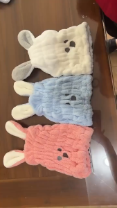 HK HD1837 Handuk Mandi Keramas Pengering Rambut Motif Kelinci Karakter Lucu Anak Perempuan