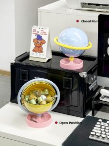 Café Capsule Storage Box Desk Tea Room Flip Cover Milk Ball Instant Coffee Liquid Organizer Cute Style PP Plastic Material
